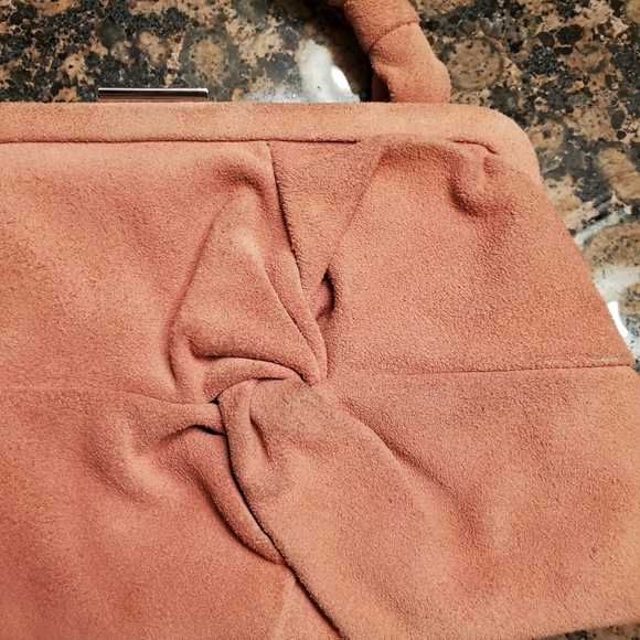 Pink leather clutch Purse With handle - Picture 11 of 14